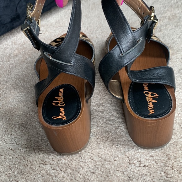 Sam Edelman calf hair leopard clog platform sandals - Picture 7 of 13